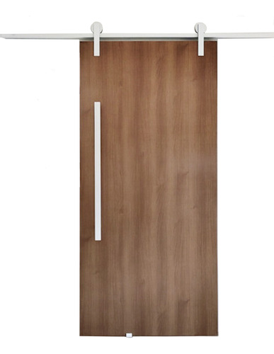Porta Carvalho 80cm + Kit Correr 1,5m + Puxador 1m Branco