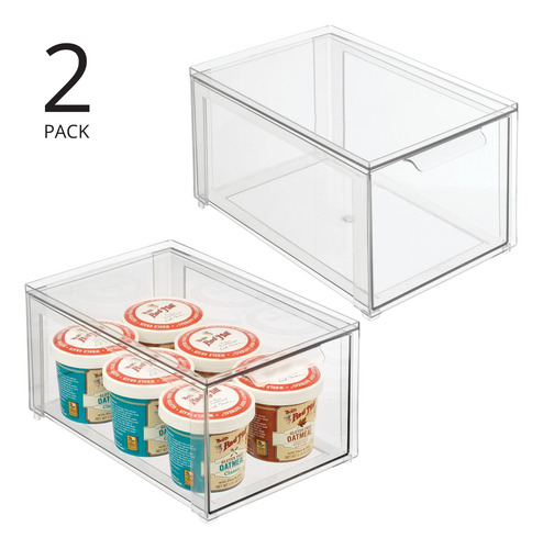 Organizador Apilable Para Cocina Set De 2 Transparente