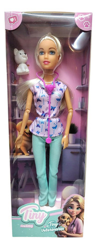 Muñeca Tiny Veterinaria Con Accesorios ELG 55853
