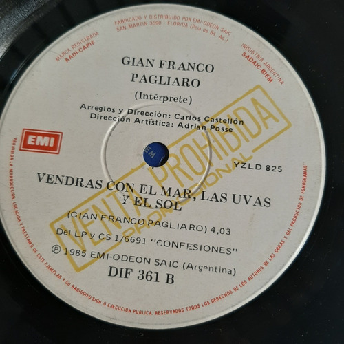 Simple Gian Franco Pagliaro Emi 1985 C18
