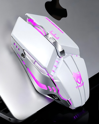 Mouse Gamer Inalámbrico T-wolf Q15 Con Bateria Integrada Color Blanco