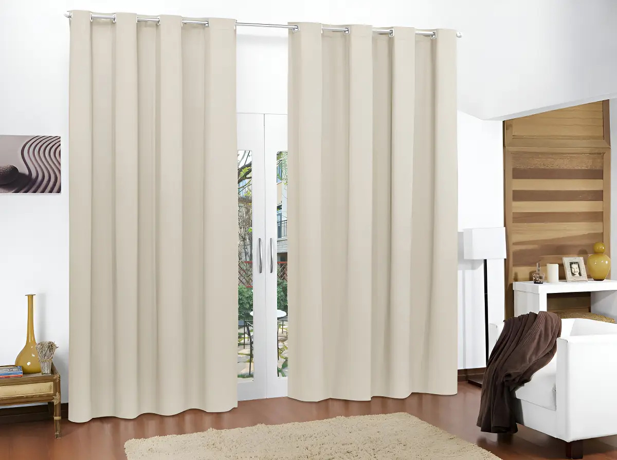 Cortina Blecaute Cortina Corta Luz Pvc Cortina 4,20x2,80m Cor Bege
