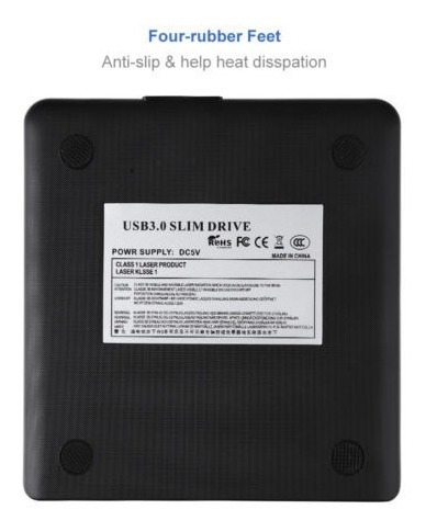 Imagen 6 de 6 de Externo Usb 3.0 Dvd Rw Unidad De Cd Quemador Lector Escritor