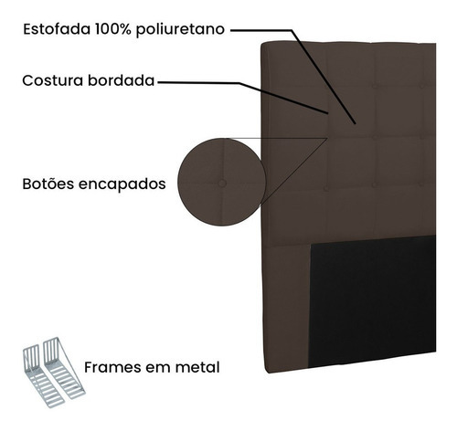 Cabeceira Verona Para Cama Box Casal 140 Cm Suede - D'rossi Cor Caf