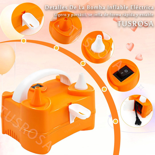 Bomba Para Inflar Globos Electrica Doble Valve Fiestav1.
