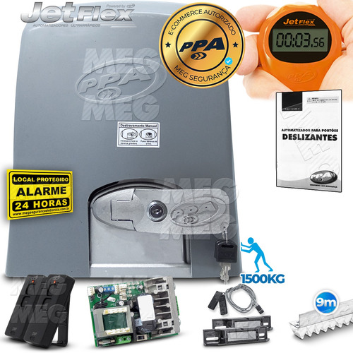 Kit Motor Ppa Dz 1500 Ind Jet Flex 9m Crem Portão 1500kg