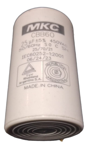 Capacitor De Marcha 25 Uf 450 Vac Mkc