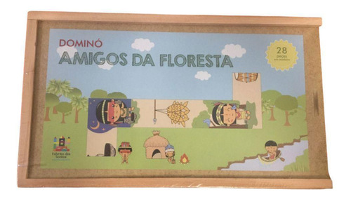 Dominó Amigos Da Floresta - Madeira Reflorestada - 28 Peças