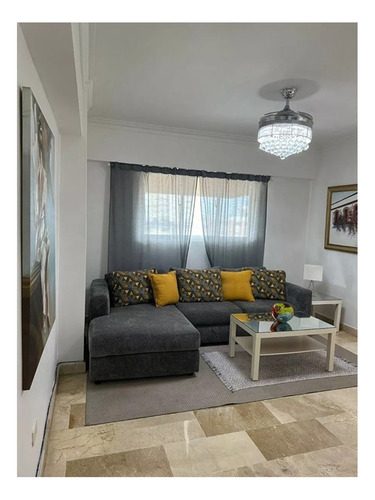 Alquilo Apto Amueblado En Gazcue, 2 Habs., 140 Mts.2, Balcon, 5to Piso, Torre Hilda Maria