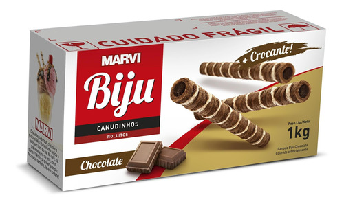 Canudo Biju Chocolate 1,0 Kg  Marvi