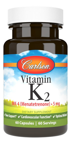 Carlson Labs Vitamina K2 Mk4 5 Mg 60 Caps Sfn