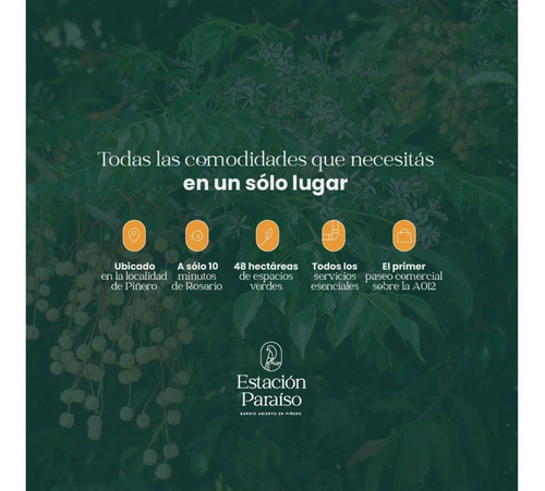 Imagen 6 de 6 de Lote En Estación Paraiso, En Piñero. Barrio En Desarrollo