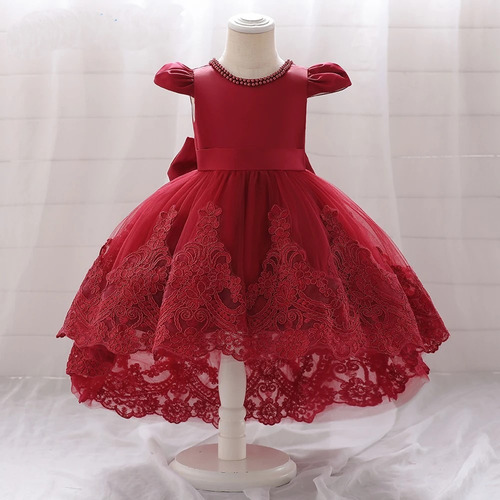 Vestido Fiesta Con Con Cola Bebés Niñas Primer Año Beedité