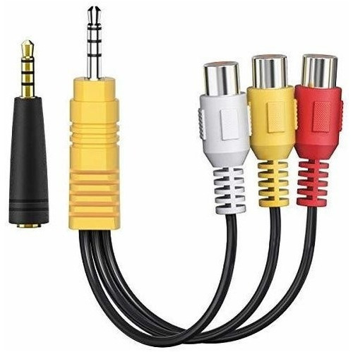 Cable Adaptador De 0.138 in Macho A 3 Rca Hembra De Vídeo Av