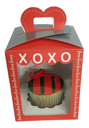 Caja Con Porta Vela-cupcake C/visor X 10 U.-10*10*12 -amor