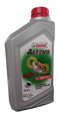 Aceite Castrol Actevo 20w50 4t Semi Sintetic Motos Maranello