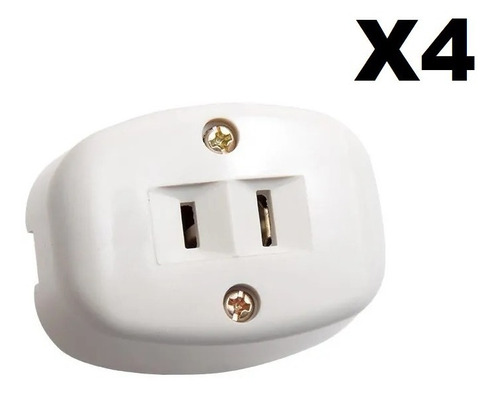 Tomacorriente Americano Oval 15amp Blanco Gm229s-1 Genemax