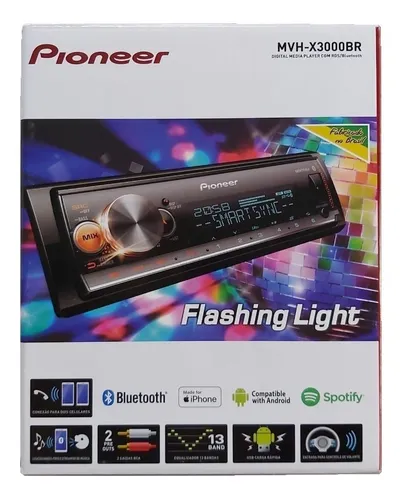comprar Mp3 Player Pioneer Mvh-x3000br Flashing Light Bluetooth Usb