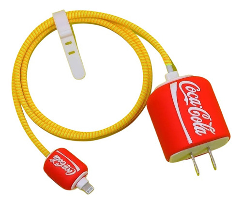 Protector De Cargador Y Cable Para iPhone Tipo C Coca Cola