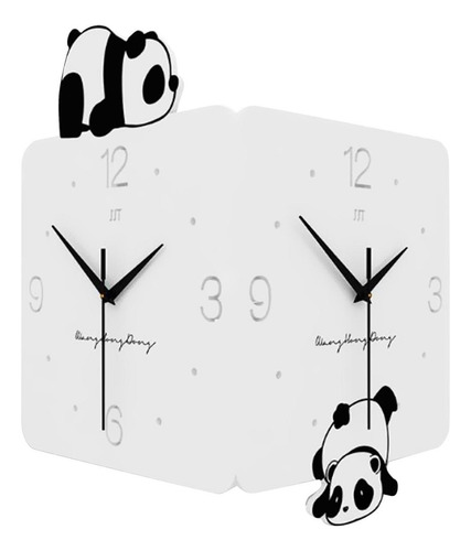 A Reloj De Pared De Esquina, Arte De Pared, Panda De Dibujos