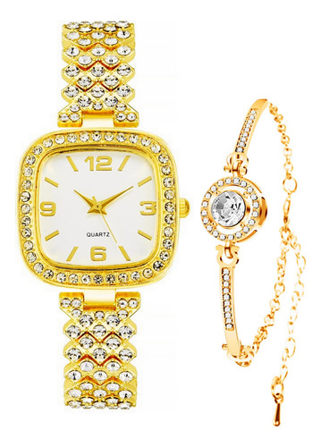 Adsbiaoye Reloj Cuadrado De Diamante Vintage De Lujo De Moda