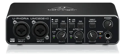 Interfaz de audio Behringer U-Phoria UMC202 negra 2ª gen | Cuotas