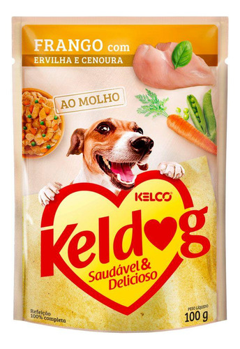 Alimento Úmido Keldog Frango Ervilha E Cenoura 100g