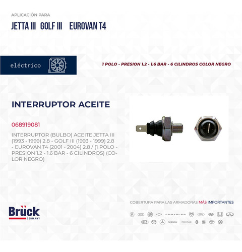 Bulbo Sensor Aceite Jetta 1999 1.9 8v 68919081