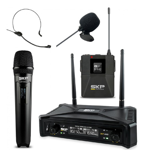 Microfono Inalambrico Mano Y Vincha Skp Uhf-400d Musicapilar