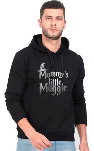 Poleron Canguro Unisex 148 Mommys Little Muggle Plateado 