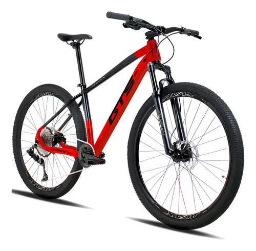 Bicicleta Aro 29 Gts Feel Avax 12v Freio A Disco Hidráulico Cor Preto/vermelho Tamanho Do Quadro 17