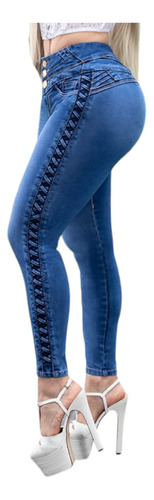 Jeans Mujer Pantalón Colombiano Mezclilla Strech Push Up 010