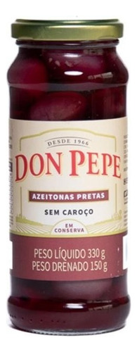 Azeitona Preta Sem Caroço Don Pepe 330g