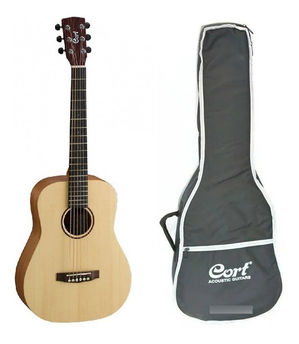 Guitarra Acústica Cort Earth Mini Op 3/4 Viajera Con Funda