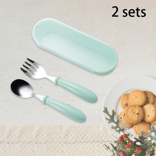 Set De Cubiertos Infantiles, Cuchara Y Tenedor De Acero