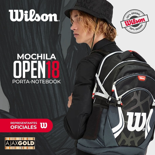 Imagen 2 de 9 de Mochila Wilson Open Urbana Deportes Escolar Porta Notebook