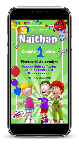 Invitacion Digital  Biper Y Sus Amigos Cumpleaños