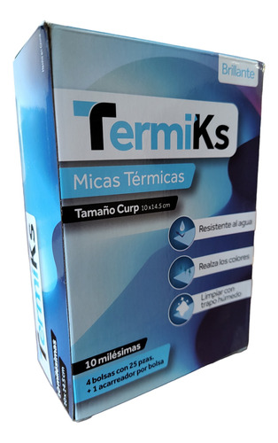 Mica Termica Tamaño Curp 10ml (100 Pzas) Termiks 10x14.5 Cm