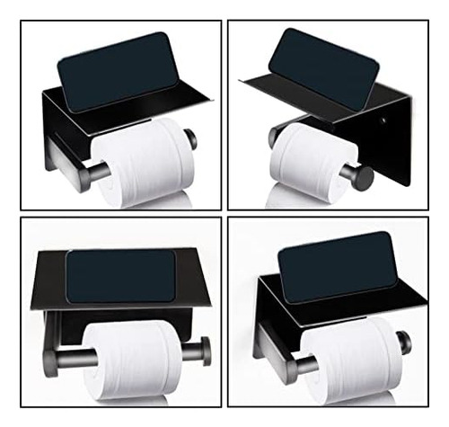 Portarrollos De Papel Higiénico Autoadhesivo Con Estante Par