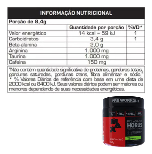 Horus 150g + Creatine Monohidratada 150g Max Titanium