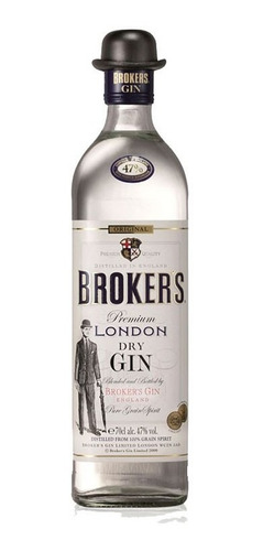 Gin Brokers 750 Ml. Con El Sombrerito Origen Inglaterra