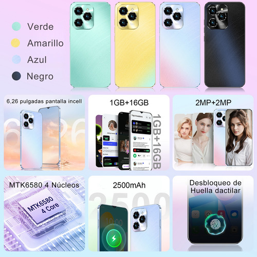 Teléfonos Inteligentes Android Baratos Hot40 Pro 6.26 En Ram1gb Y Rom16gb