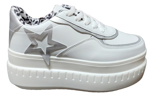 Zapatillas De Mujer Plateadas Con Estrella