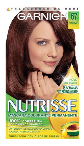 Tintura Garnier Nutrisse 67 Louro Escuro Dourado Acaju Tom 6/7