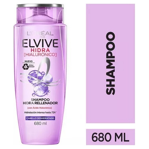 Elvive Shampoo Loreal Hidra Hialuronico 680 Ml
