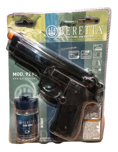 Pistola 92fs Beretta Resorte Spring Bbs 6mm Airsoft Xtre P