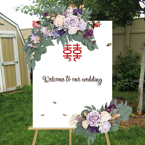 Hojas Botín De Flores Artificiales Para Bodas De 4 Azul