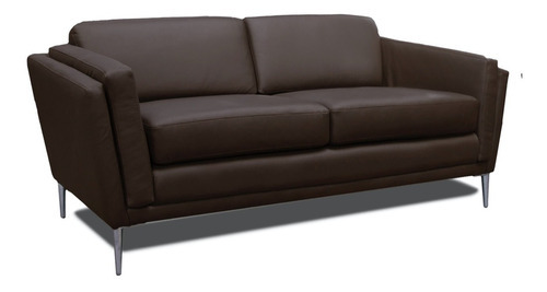 Love Seat De Piel Genuina Viggo - Confortopiel Color Marrón