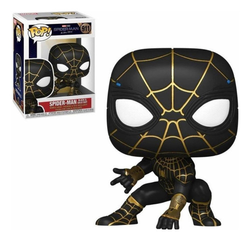 Figura De Acción Funko Pop! Spiderman Traje Negro Dorado