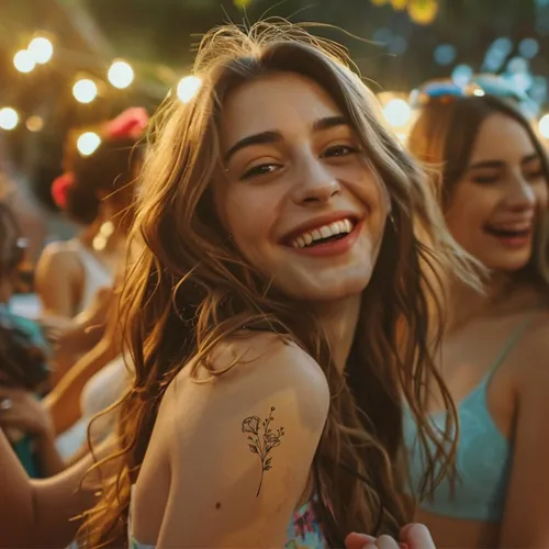 Tatuajes Temporales De Flores Pequeñas Para Mujeres Y Niñas,